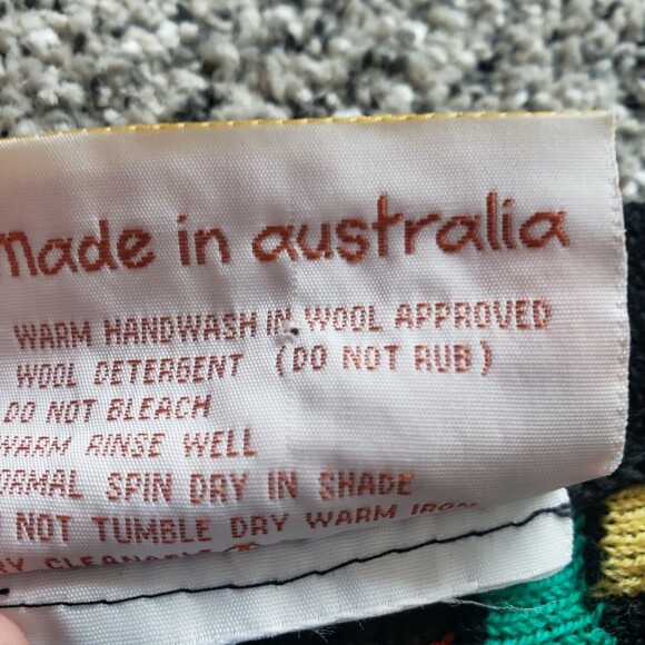 Mulga Classics 100% Wool Australian Made XL Coogi Style Multicolor Sweater - Picture 12 of 13